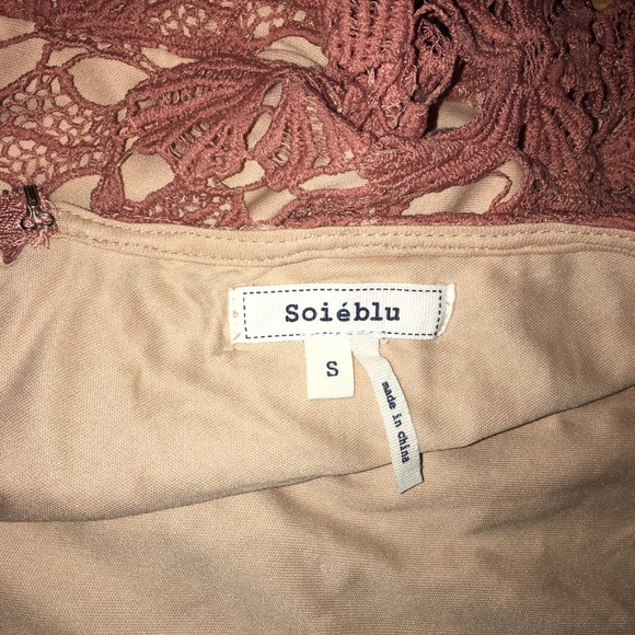 Peach lace 3/4 sleeve dress Size S - Picture 3 of 5